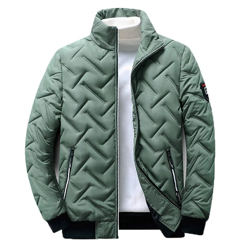 Herren jacke Mäntel Herbst Winter lässig solide leichte Parkas Langarm Reiß verschluss gepolsterte Herren Parka Komfort warme Herren jacken