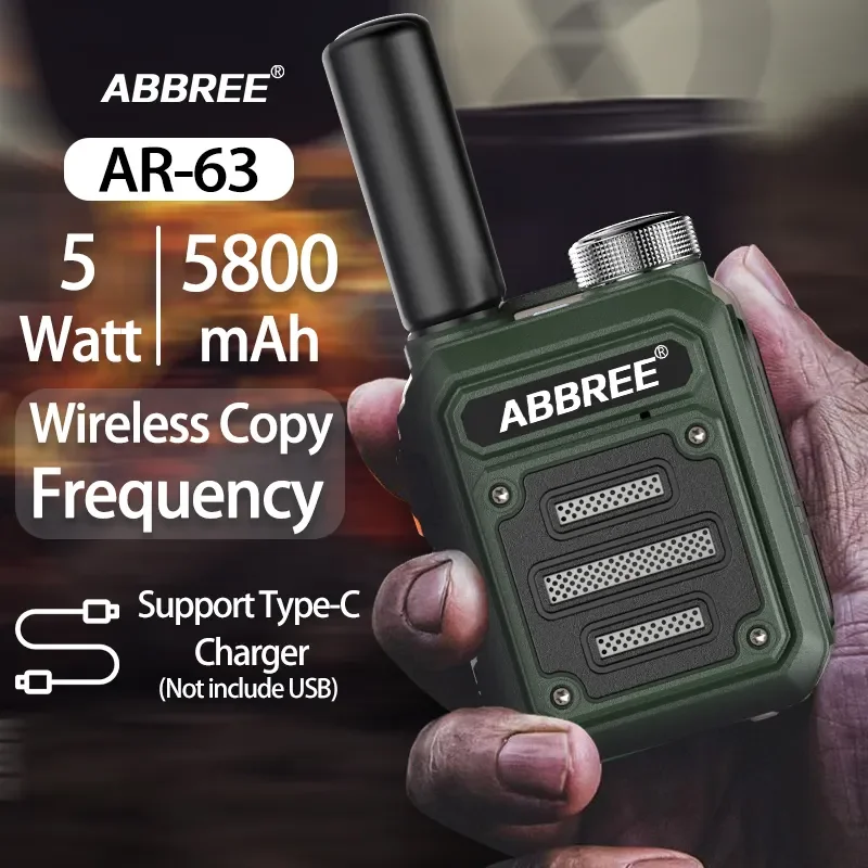 AR-63 Portable Mini Walkie talkie Wireless Copy frequency Ham Radio for Hunting Profesional Communicator Type-C