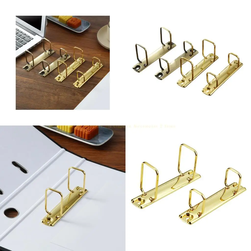 

2Pcs Two Hole Metal Binding Clip Heavy Duty Binding Rings Office File Organiser For Document Paper Office Supplies