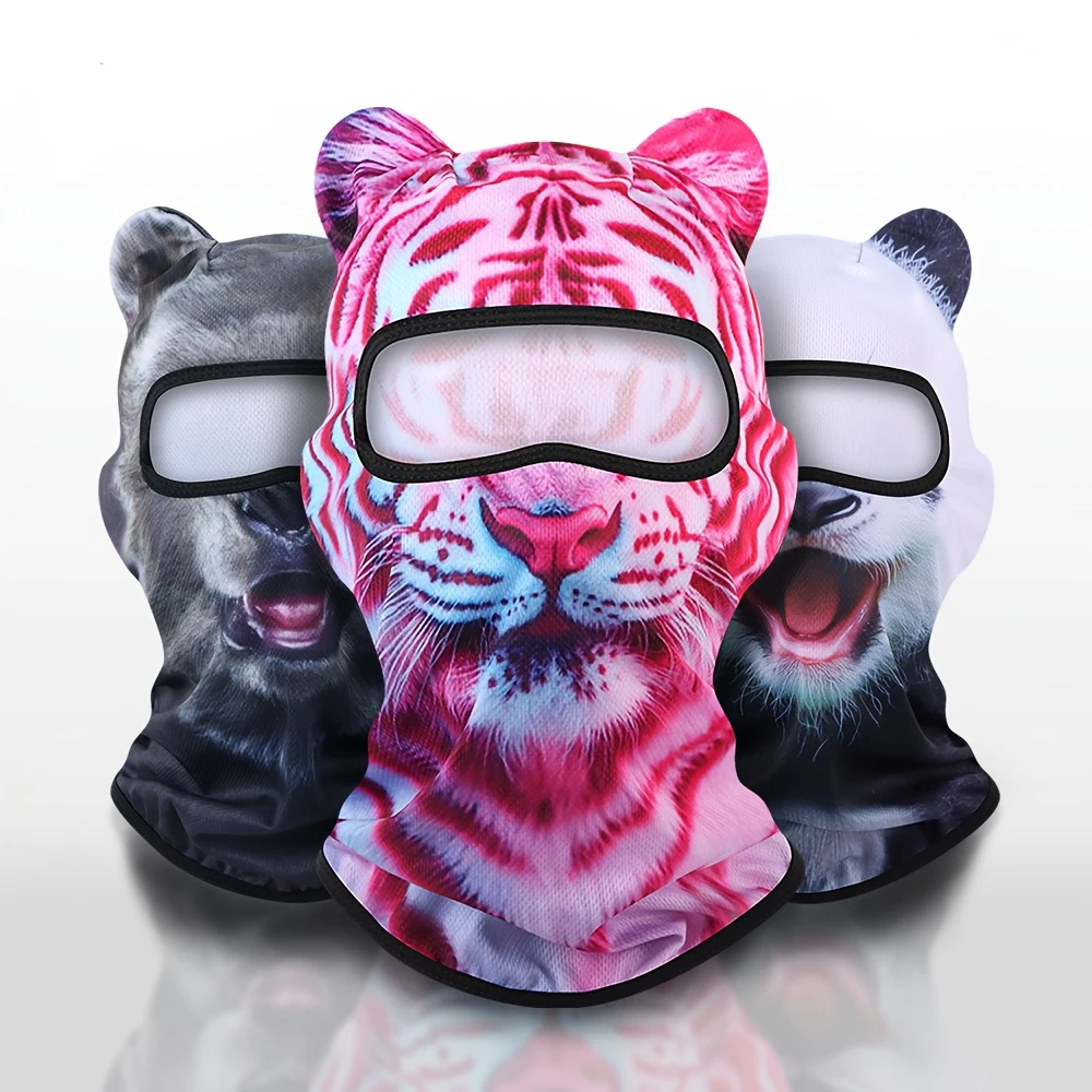 New Cute 3D Animal Panda Head Mask Pink Tiger Party Casual Fun Balaclava Sports Cosplay Cycling Headgear