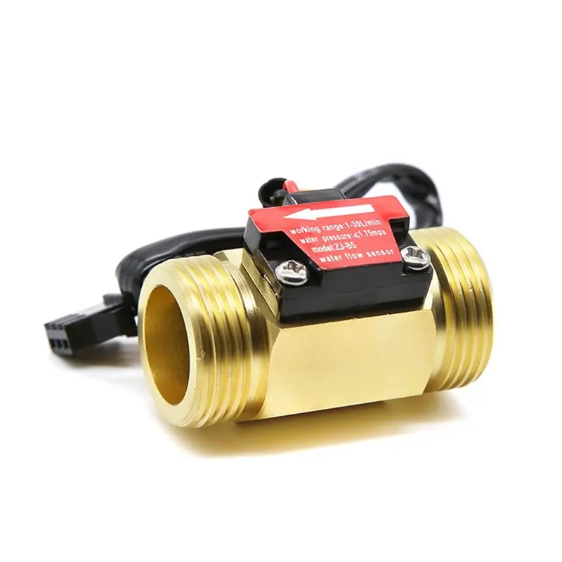 

Датчик потока воды A76K, расходомер на эффекте Холла, датчик расхода жидкости, латунный датчик потока, цифровой мониторинговый детектор ZJ-B5