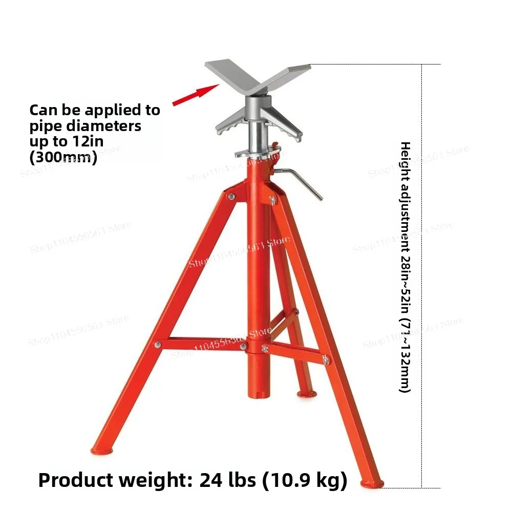 Adjustable height V-head pipe bracket, gantry pipe pliers support frame