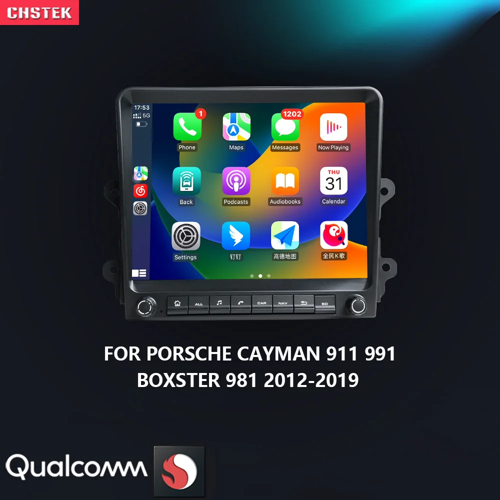 CHSTEK Car Radio Carplay Android 15 For Porsche Cayman Boxster 718 911 918 981 997 Multimedia Navigation Bluetooth WIFI 4G DSP