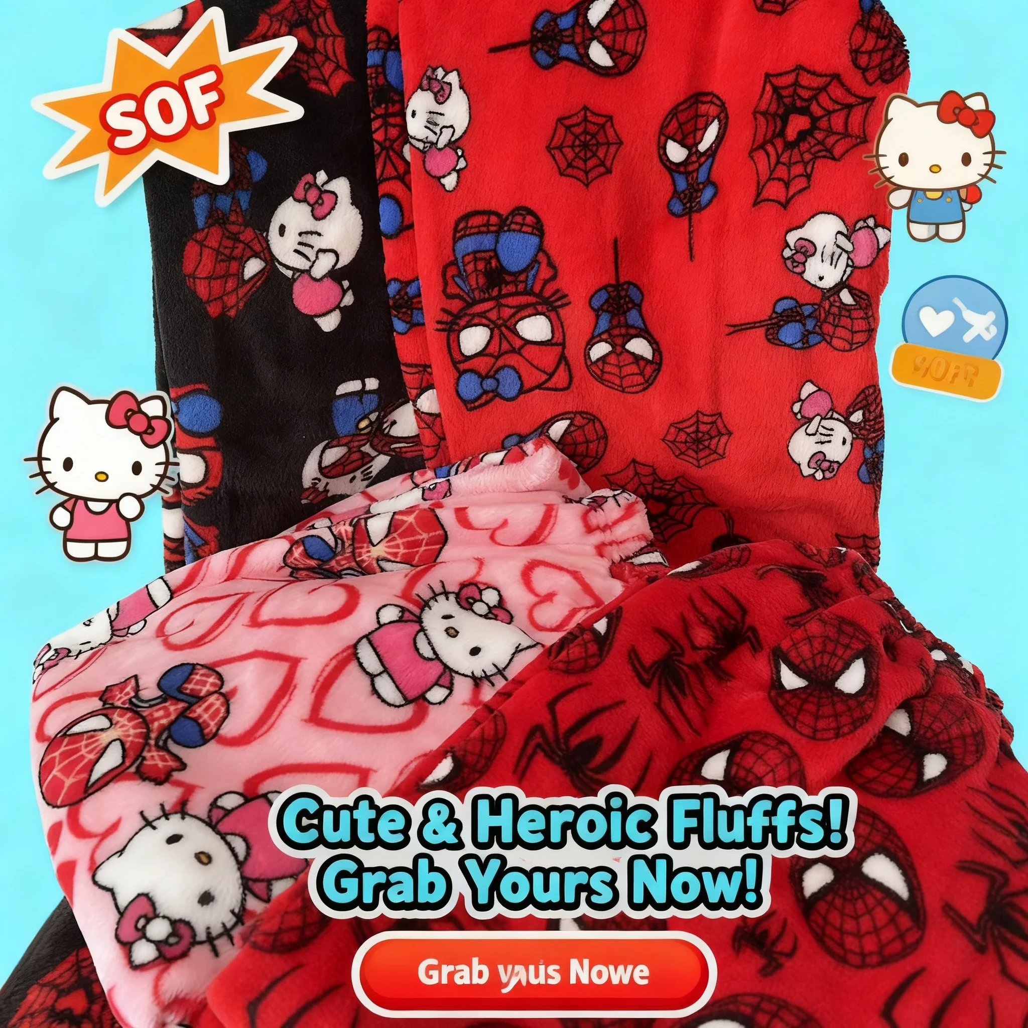 Pantalones de Pijama de Anime 2026, Diseño de Spider-Man y Gatito KT, Ropa de Casa para Parejas, Ropa Informal, Regalos