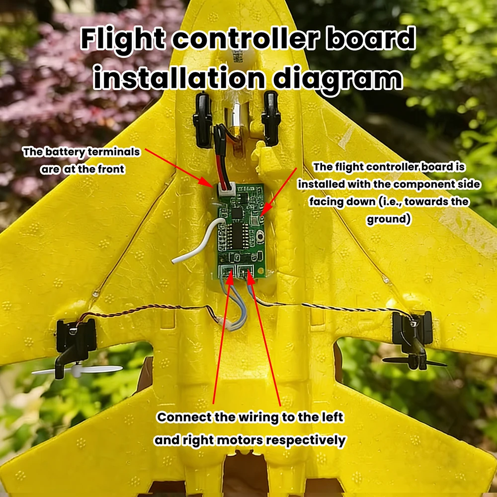 

2.4G Dual Motor RC Aircraft DIY Kit with Flight Controller Board for Fixed-Wing Gliders Stable 100M Range