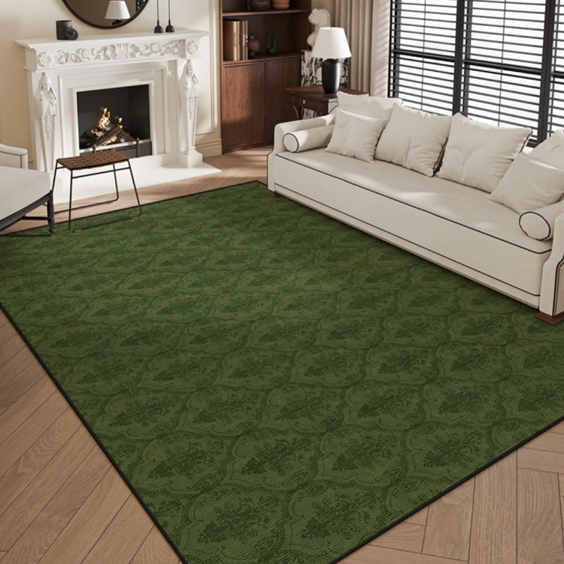 

Green Living Room Carpet Vintage Geometric Pattern Bedroom Rug Nordic Style Advanced Light Luxury Home Decoration Sofa Mat Tapis