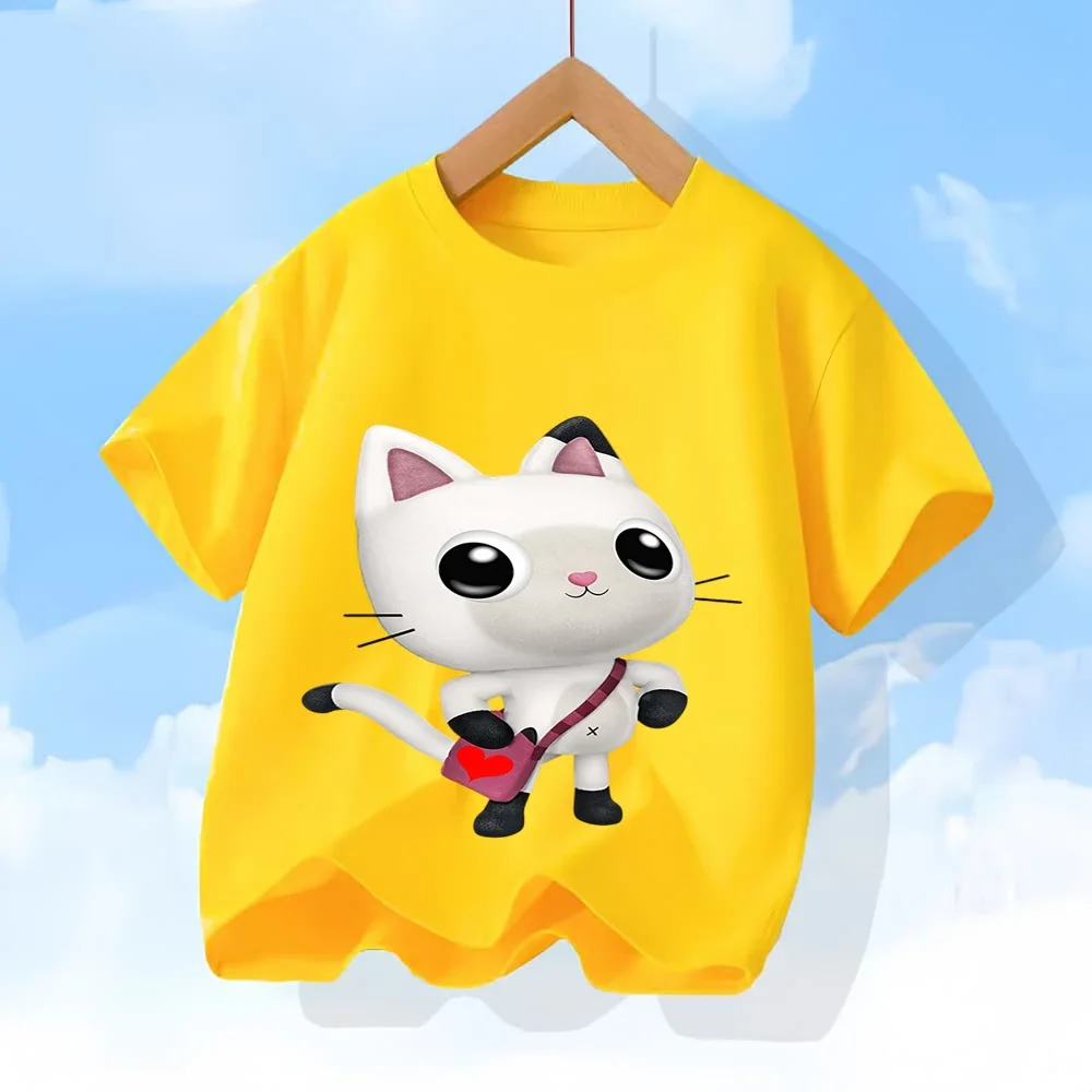 تي شيرت Gabby's Dollhouse Pandy Paws الرسمي للأولاد من القطن الناعم للأطفال من Ropa Niño