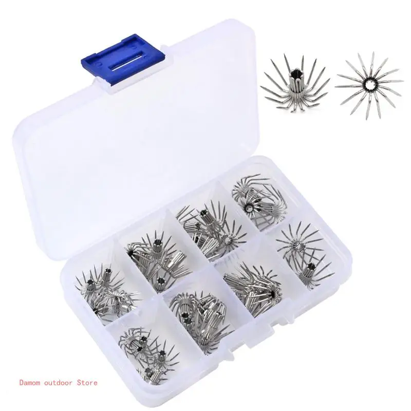 35 יחידות נירוסטה רב גדלים דיונון ג'יג דיג פיתוי ווי פיתיון מטריה חדה פיתיונות עבור תמנון שרימפס