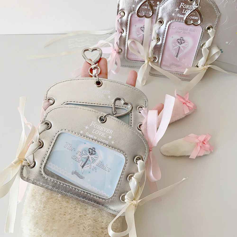 Gaya INS 3 inci pemegang stiker foto kulit perak pita dekorasi tempat kartu pemegang kartu foto pernikahan hadiah Hari Valentine