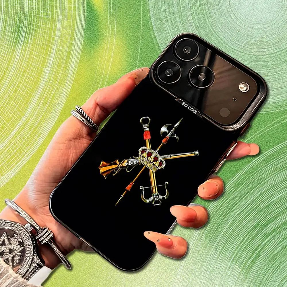 Чехол для телефона с флагом испанского легиона для iPhone 14,17,13,12,11,16,15, Mini, Pro, SE, XS, MAX, черный матовый силиконовый чехол