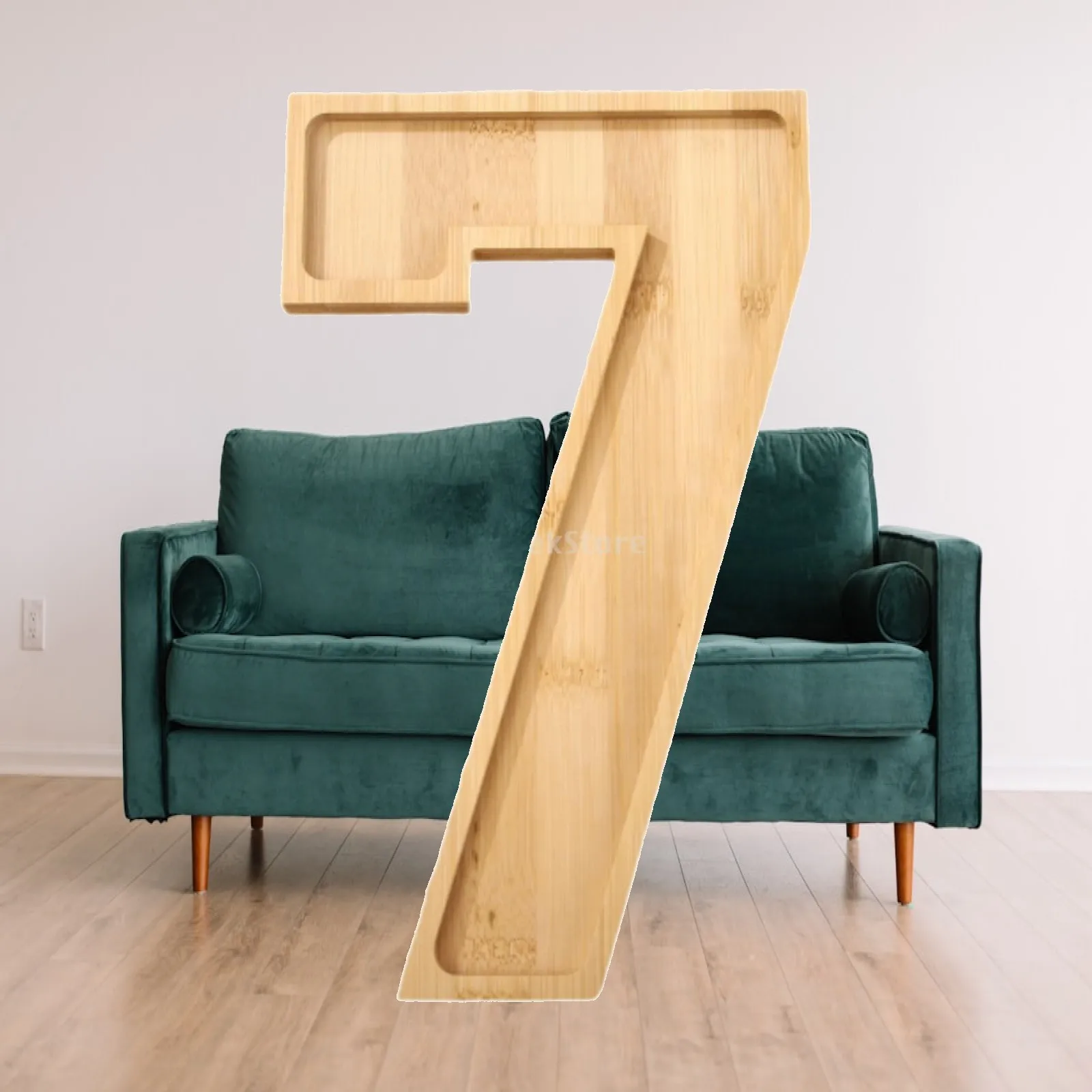 Portable Wood Food Plate Table Centerpiece Decorative Number Dish for Party Trays and Dining Table Decor
