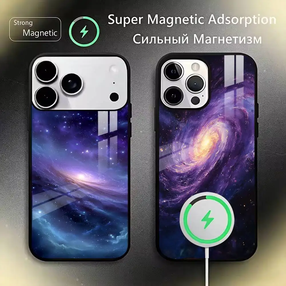 Space Universe Galaxy  Phone Case For iPhone17,16,15,14,13,12,11 Plus,Pro Magnetic For Magsafe Wireless Charging