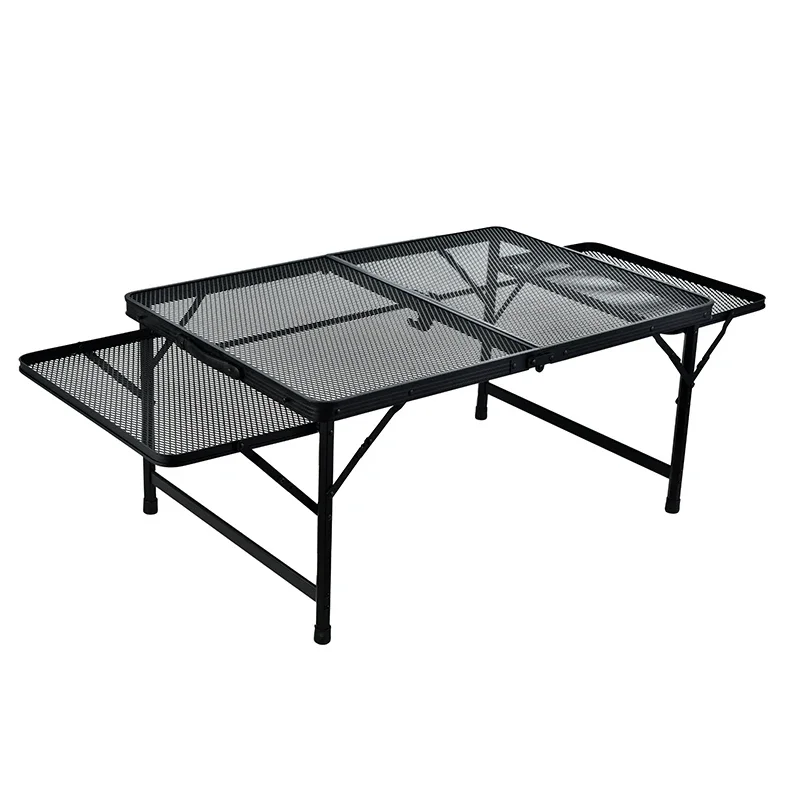 collapsible aluminum alloy park low adjustable height folding mesh beach ultralight portable barbecue outdoor table