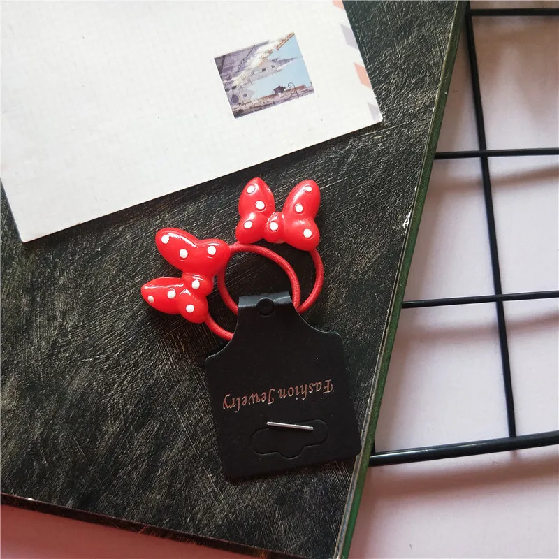 Disney Cartoon Minnie Mouse fasce elastiche per capelli accessori per capelli per ragazze corda per capelli Clip per capelli elastico Cute Barrettes