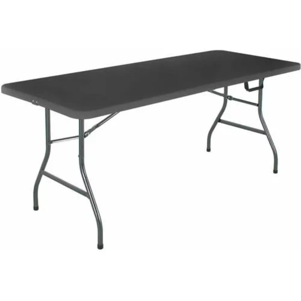 

Cosco 6 Foot Centerfold Folding Table, Black camping equipment mesa