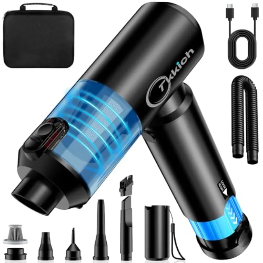 

Беспроводной автомобильный пылесос со съемным аккумулятором, функцией Power Bank 35 Вт, 6-функциональный ручной пылесос-воздуходувка, набор 6-в-1, мини-пылесос с силой всасывания 8000 Па