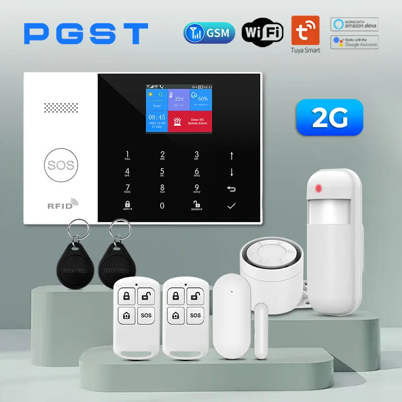 PGST Wireless Security Alarm System with Motion Detector - Smart Burglar Alarm for Home and Office Protection