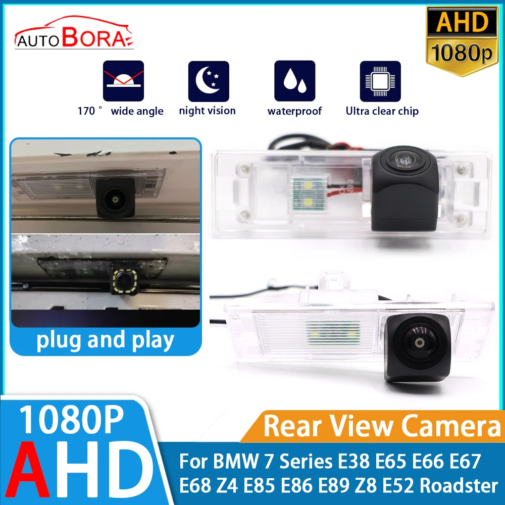 Reverse Parking Car Rear View Camera AHD 1080P Night Vision for BMW 7 Series E38 E65 E66 E67 E68 Z4 E85 E86 E89 Z8 E52 Roadster