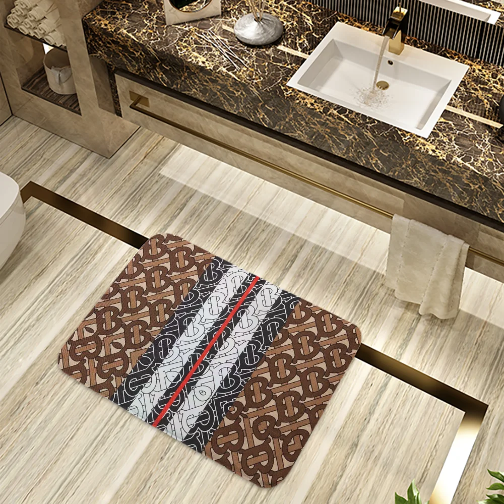 Bath Mat Rug Bathroom Foot Mat Non-slip Mat Small Floor Mats Door Mat B-burberry-y Kitchen Carpet Doormat Entrance Door Rugs