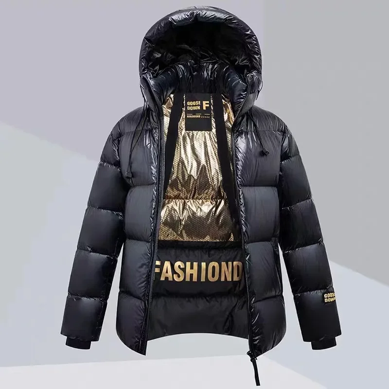 

Winter Warm Down Jacket Men Coat Hooded Thick White Duck Down Jacket Long Sleeve Couple Clothing Trend Zip Windproof Outerwear