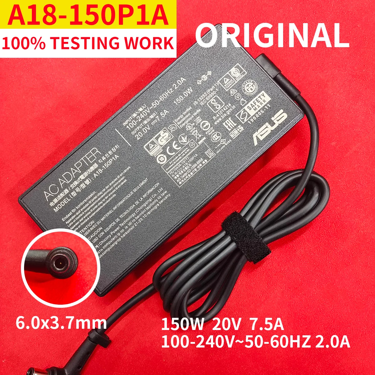 

150W Carregador A18-150P1A 20V 7.5A 6.0x3.7mm AC For Asus Rog G531GT G731GT FX505 FX505GT FX705GT FX705DT