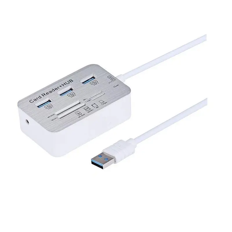 Classic-7In One HUB+4 Ports Expander SD TF MS M2 MMC Memory Card Reader Adapter For U Disk PC Laptop Mouse Keyboard