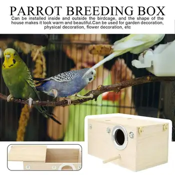 虎皮鸚鵡巢箱 木製鸚鵡繁殖巢籠 附棲架的鳥類巢箱 鳥籠交配箱 10 最佳銷售 鳥巢 - №1