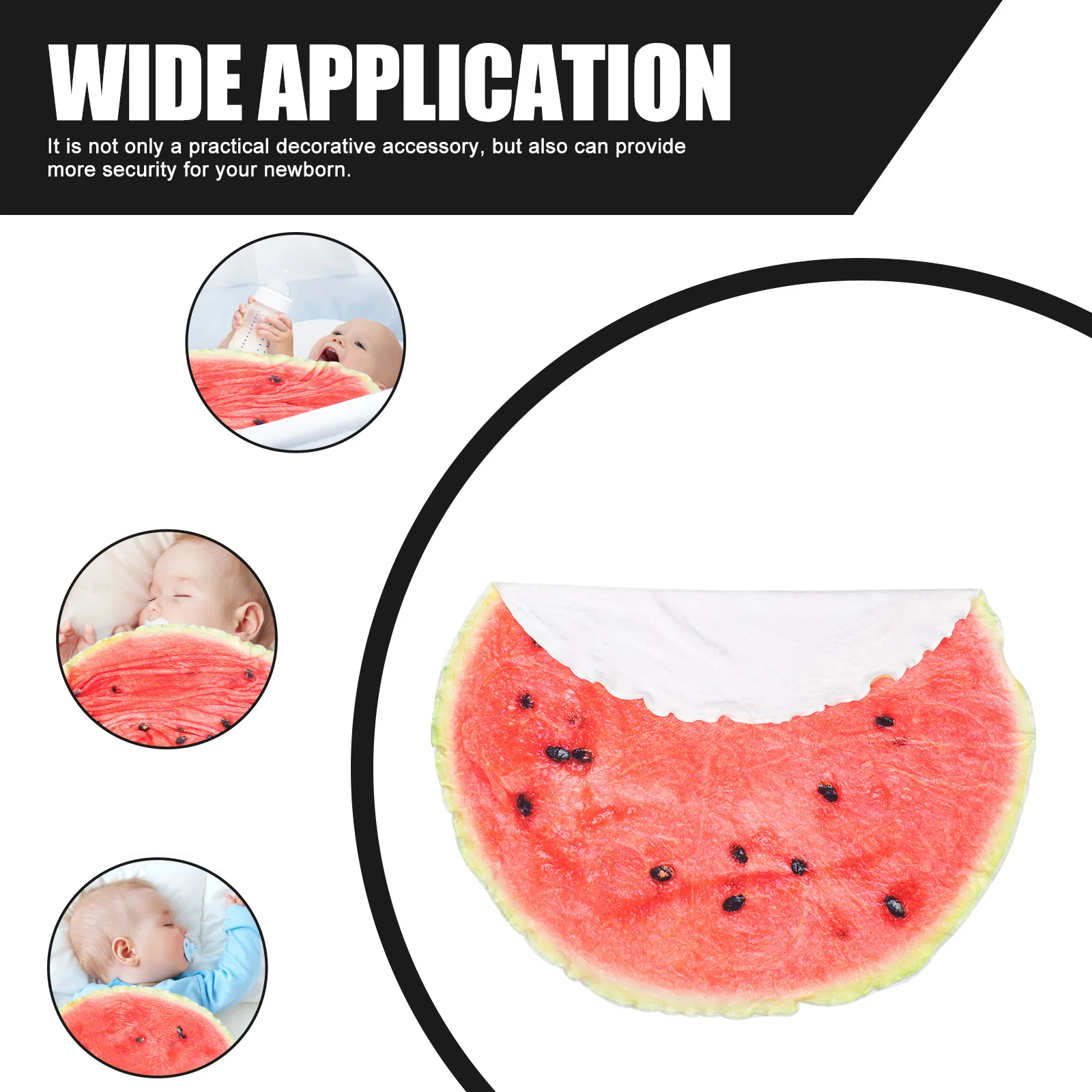 

1Set Watermelon Baby Blanket Flannel Swaddle Set Soft Infant Receiving Blanket Flannel Baby Blankets Throw Wrap
