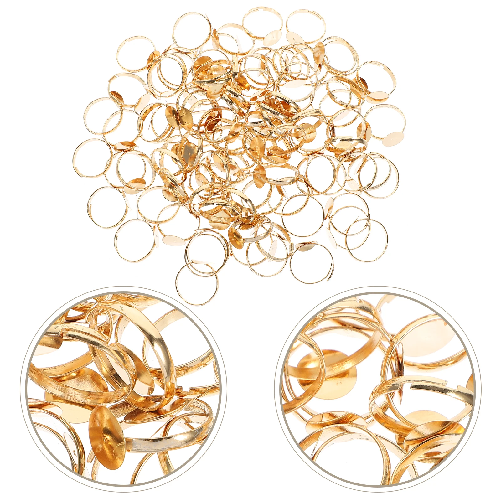 100 قطعة قاعدة قابلة للتعديل سبيكة لتقوم بها بنفسك الفراغات لصنع المجوهرات لوازم الحرف حلقة لتقوم بها بنفسك قاعدة حلقية منصات أدوات الحواف #1