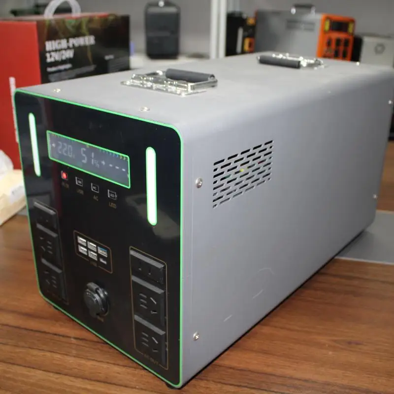 1500W 60/80Ah Portable Solar Power Station Pure Sine Wave MPPT Type-C Flashlight Car Outdoor Emergency Generator