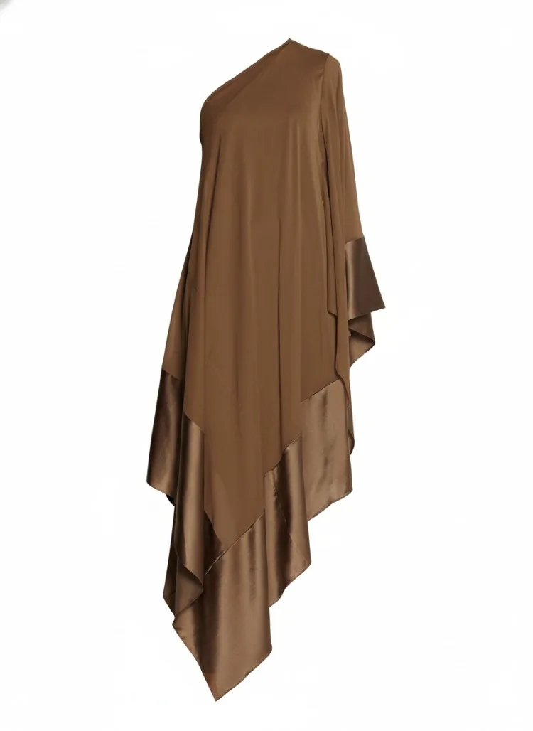 UOOZEE Robe de soirée asymétrique asymétrique pour femme, ample, drapée, urbaine, décontractée, pour le bureau