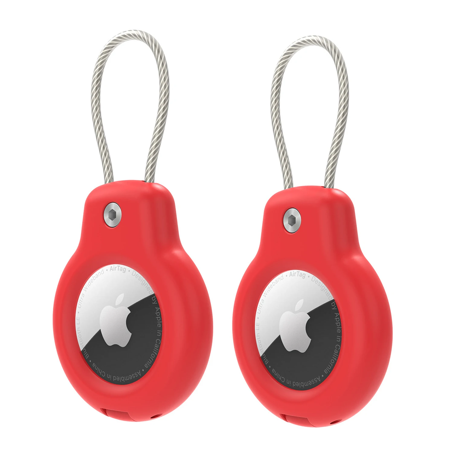 Voor Apple Airtag Case Hard Plastics Houder Anti-Verlies Sleutelhanger Met Stalen Kabel Voor Huisdieren Kraag Rugzak Bagagelabel GPS Tracking