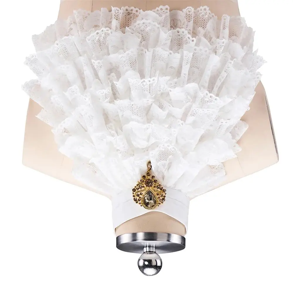 

Medieval Vintage Victorian Rococo Baroque Fake Lace Collar Detachable Ruffled Lace Jabot Neckwear