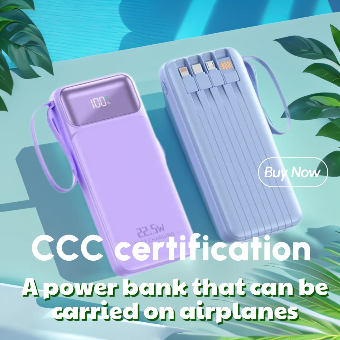 

3C Certified Fast Charging Power Bank with Built-in Cable Custom Digital Display Slim 10000mAh Portable Charger