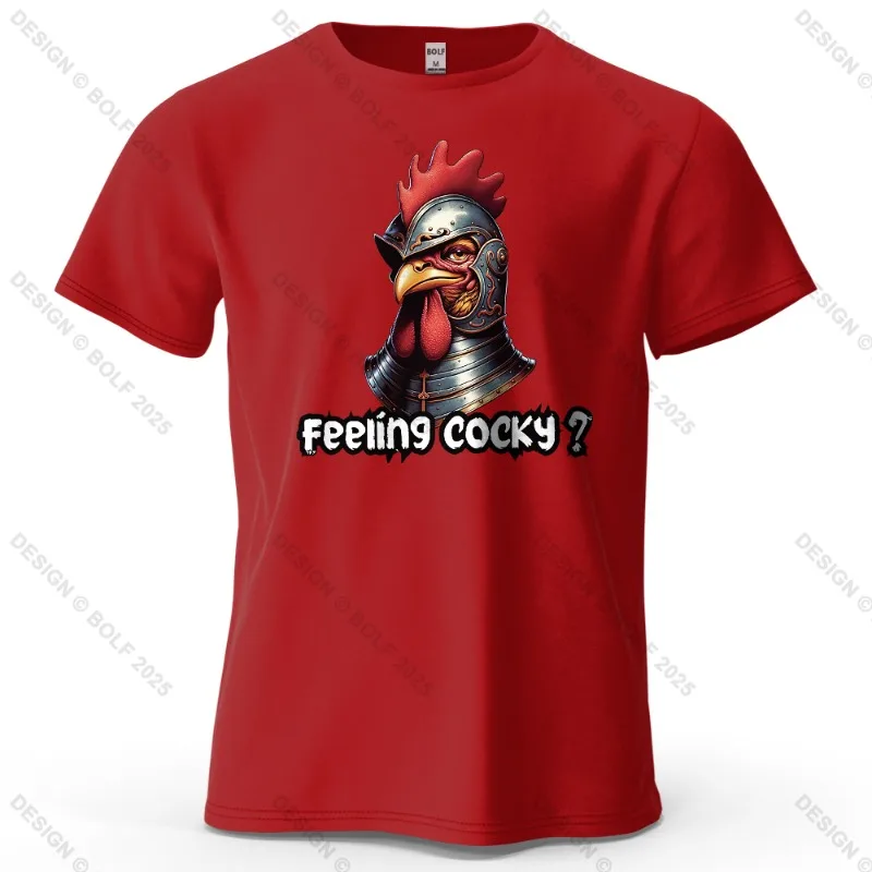 Armor Rooster Fun Printed Men's and Women's Fashion Trend Short Sleeved Summer New Soft Skin Friendly Round Neck T-shirt