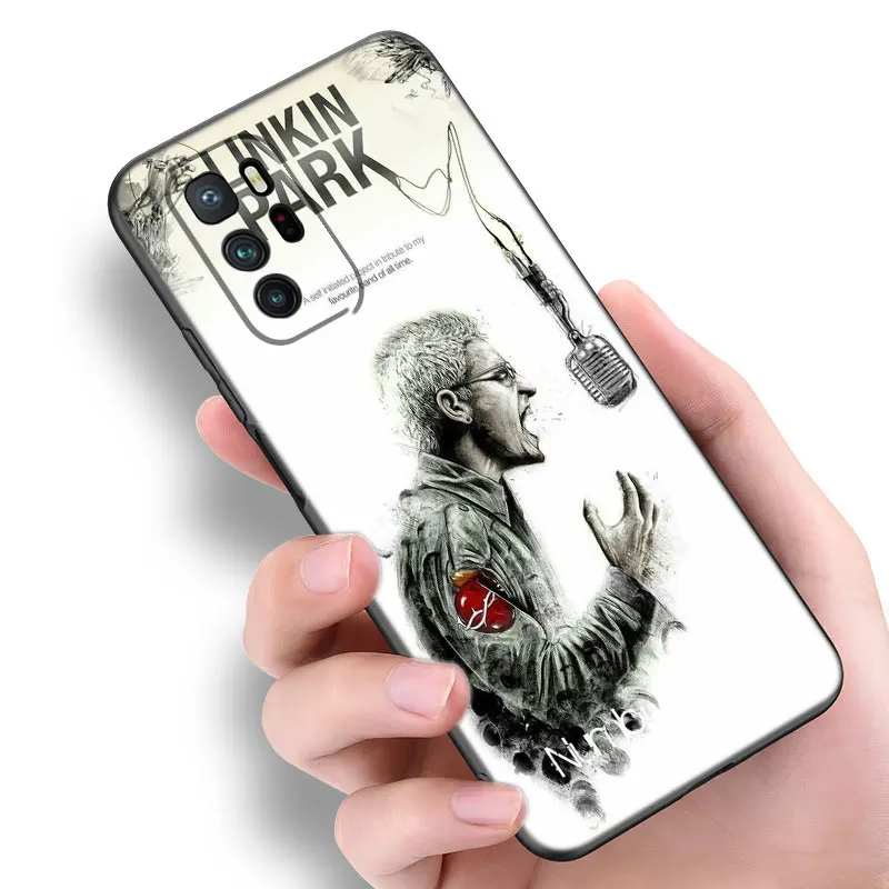 L-Linkin P-Park Black Silicone Phone Case For Xiaomi Redmi Note 9 10 11 12 13 Pro Plus 11S 4G 11T 5G 9S 10S 12S