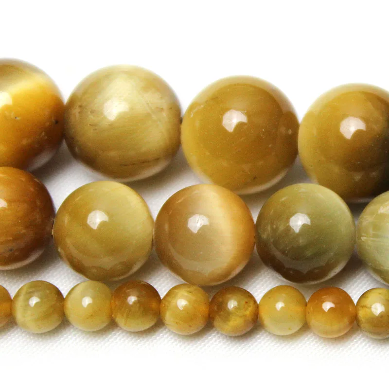 Fctory Price Natural Stone Gold Tiger Eye Agat Loose Round  Beads 15