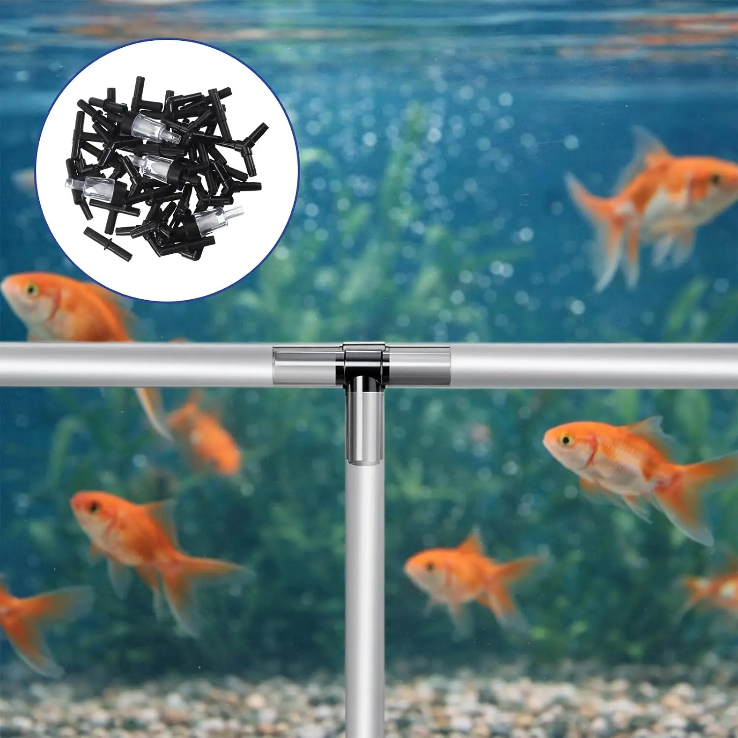 Aquarium-Luftschlauch-Verbindungsset, Ungiftige Kunststoff-Luftleitungsverbinder, Passend für 3/16 Zoll Fischbecken-Sauerstoffpumpen-Luftschlauchzubehör – Detail 5