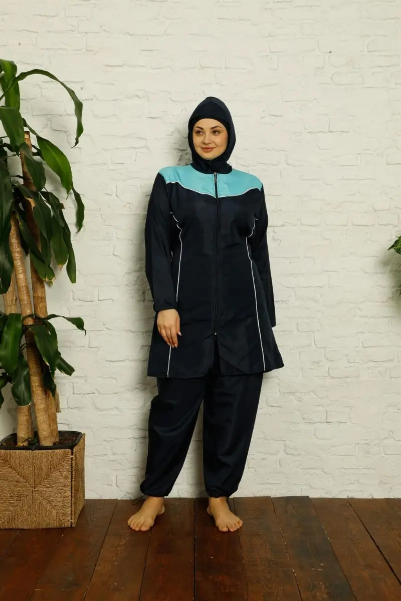 Fashion line full hijab plus size swimwear 32020