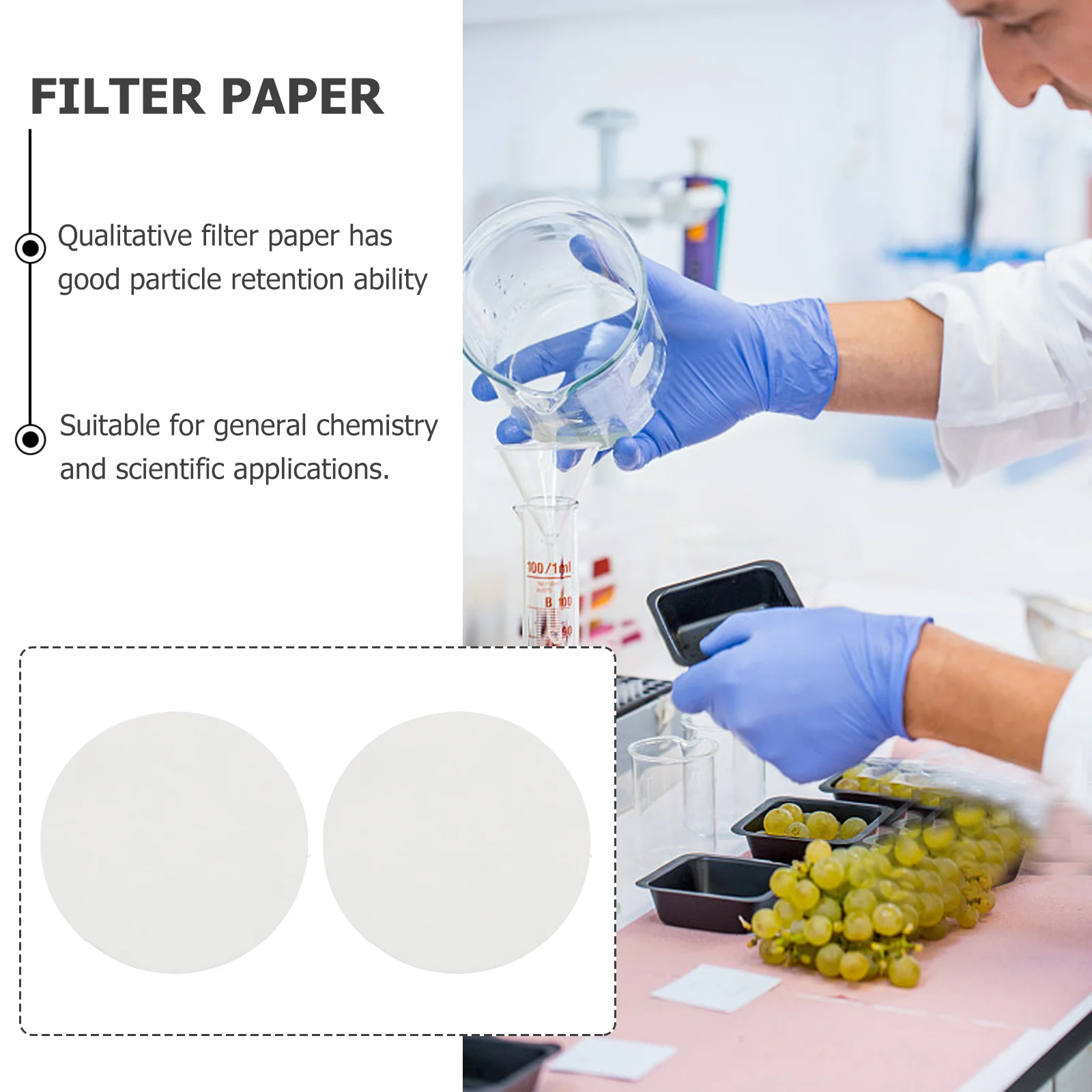 

2pcs 2 Packs Laboratory Round Industrial Filter Discs For Labs Qualitative Filter Paper Mushroom Cultivation Oil Test Paper