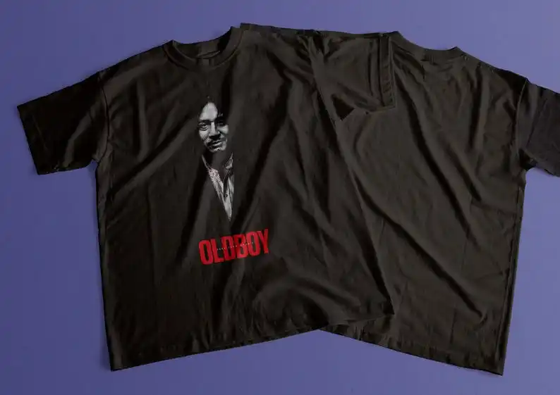 Oldboy, Park Chan-wook, Choi Min-sik, 2003 - HQ Retro Movie Print T-Shirt, Heavyweight Unisex Crewneck