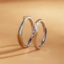 2024 New Top Quality Silver 925 Ring For Lover Engagement Accessories Personality Love You Until Sunset Couple Ring Adjustable