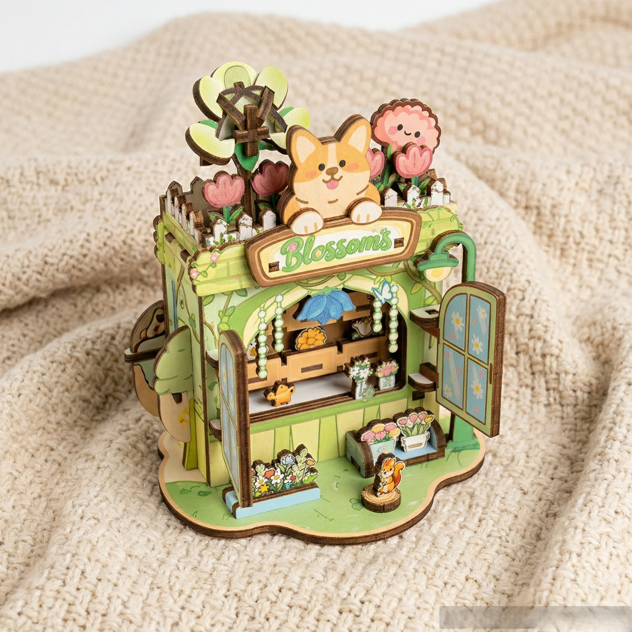 

Детский деревянный миниатюрный кукольный домик-конструктор: Сцена «Магазин» и «Футбольный кубок», 3D-пазл, украшения, поделки из дерева, подарок