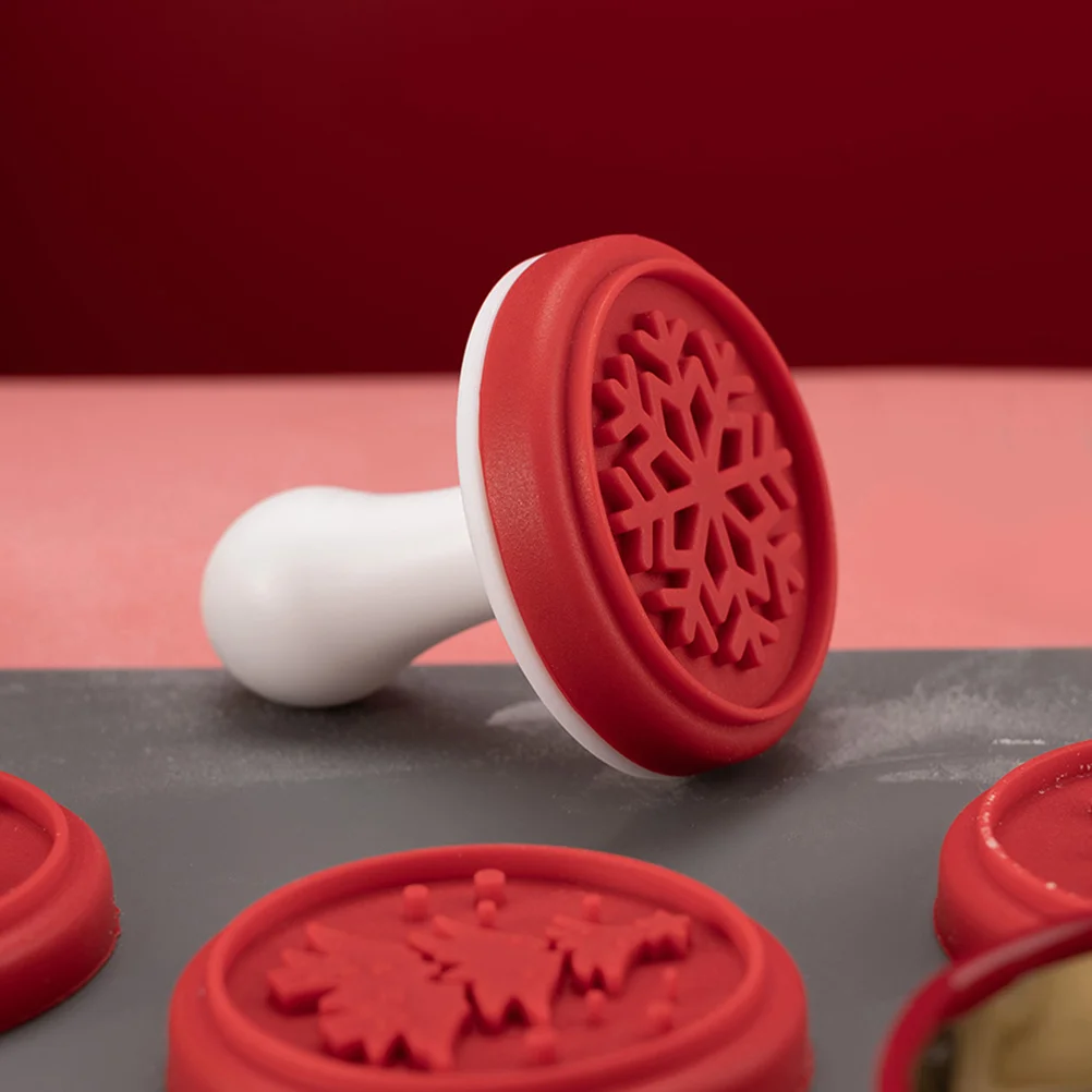 

1Set Christmas Cookie Seal Biscuit Molds Hand Press DIY Baking Stamps Silicone Mold Cake Decorating Tools Christmas Cookie Seal