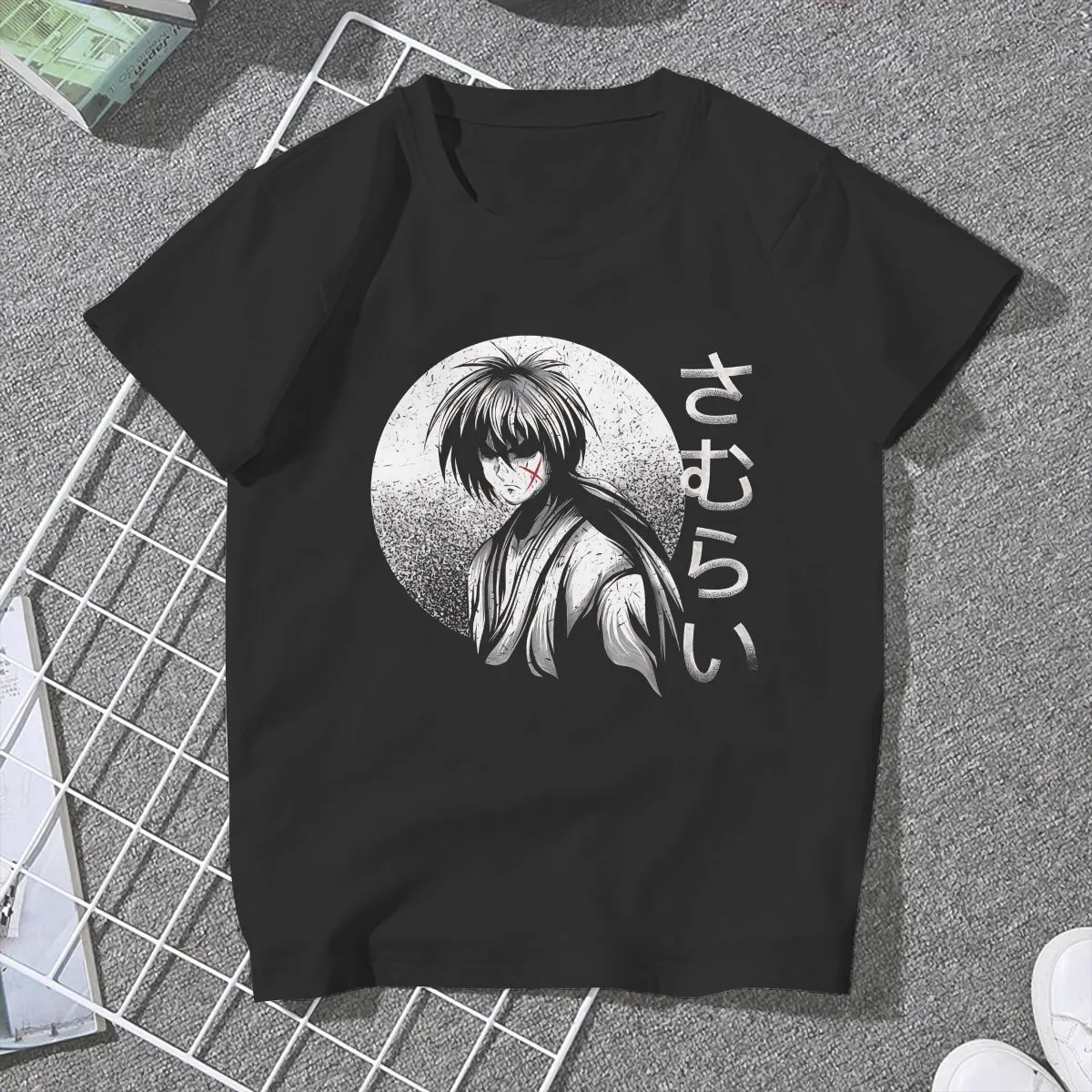 Women The Red Hair Samurai T Shirts Rurouni Kenshin Manga Clothes Cool Short Sleeve Round Collar Tee Shirt Original T-Shirts