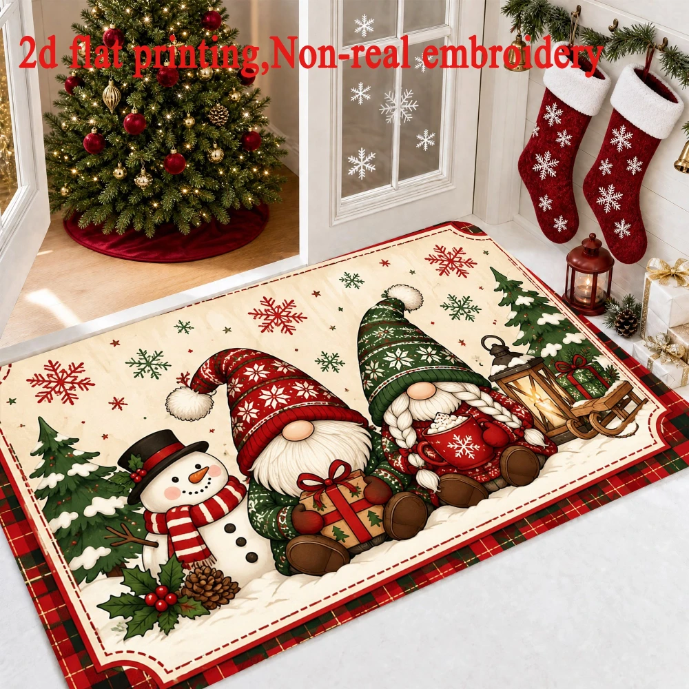 Gingerbread Castle Welcome Rug Snow Village Area Rug Winter Doormat Floor Mat Laundry Room Garage Corridor Home Floor Pad