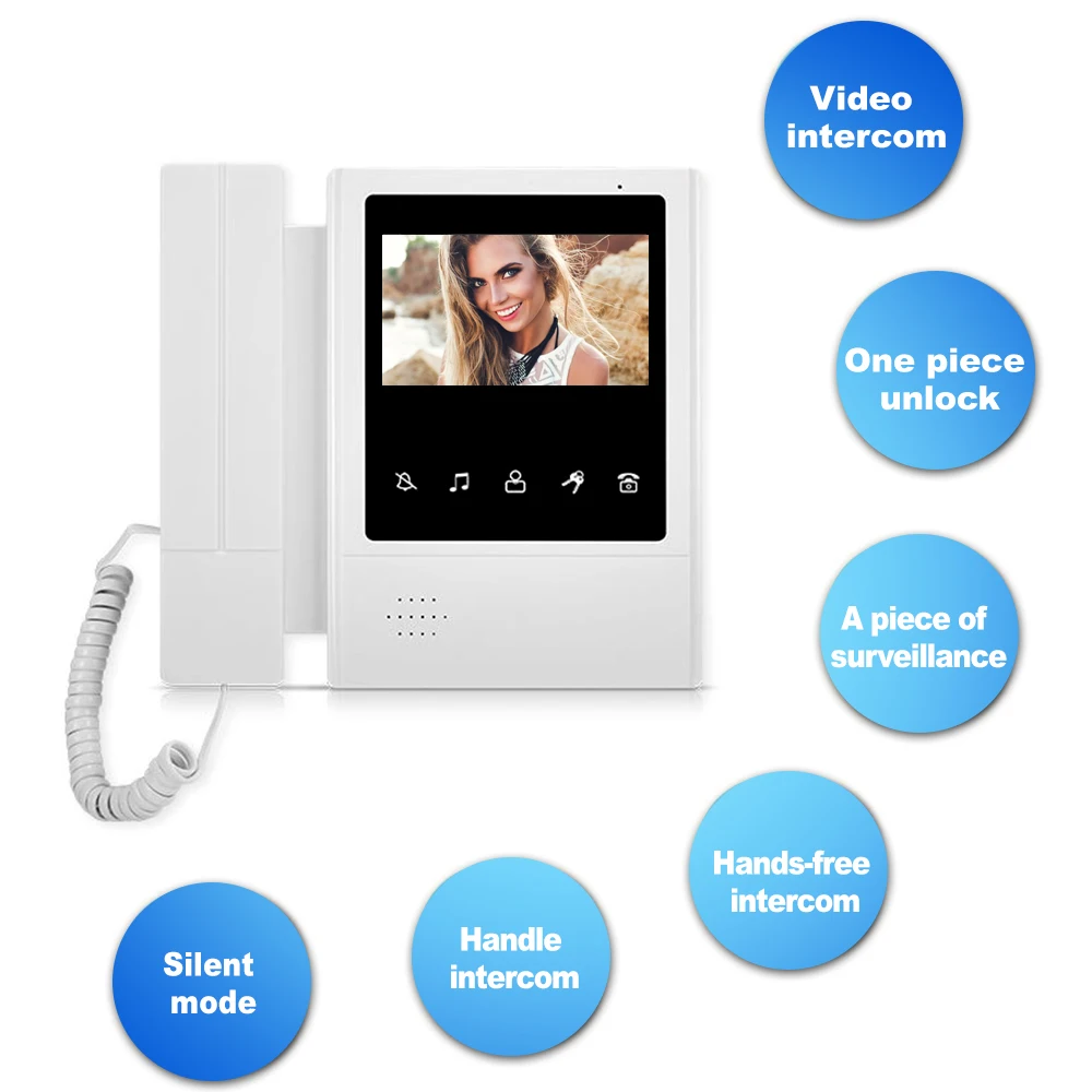 4.3\'\' TFT Wired Video Intercom System RFID Camera with 2/3/4 Monitor Doorphone for Multi Apartment Security EM Key Unlock