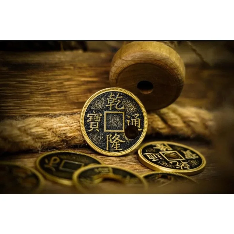 العملات الصينية المجنونة بواسطة عملة الحرفي وجيمي مروحة العملة القديمة + ثقب متحرك عن قرب الخدع السحرية أوهام الساحر المرحلة ماجيا