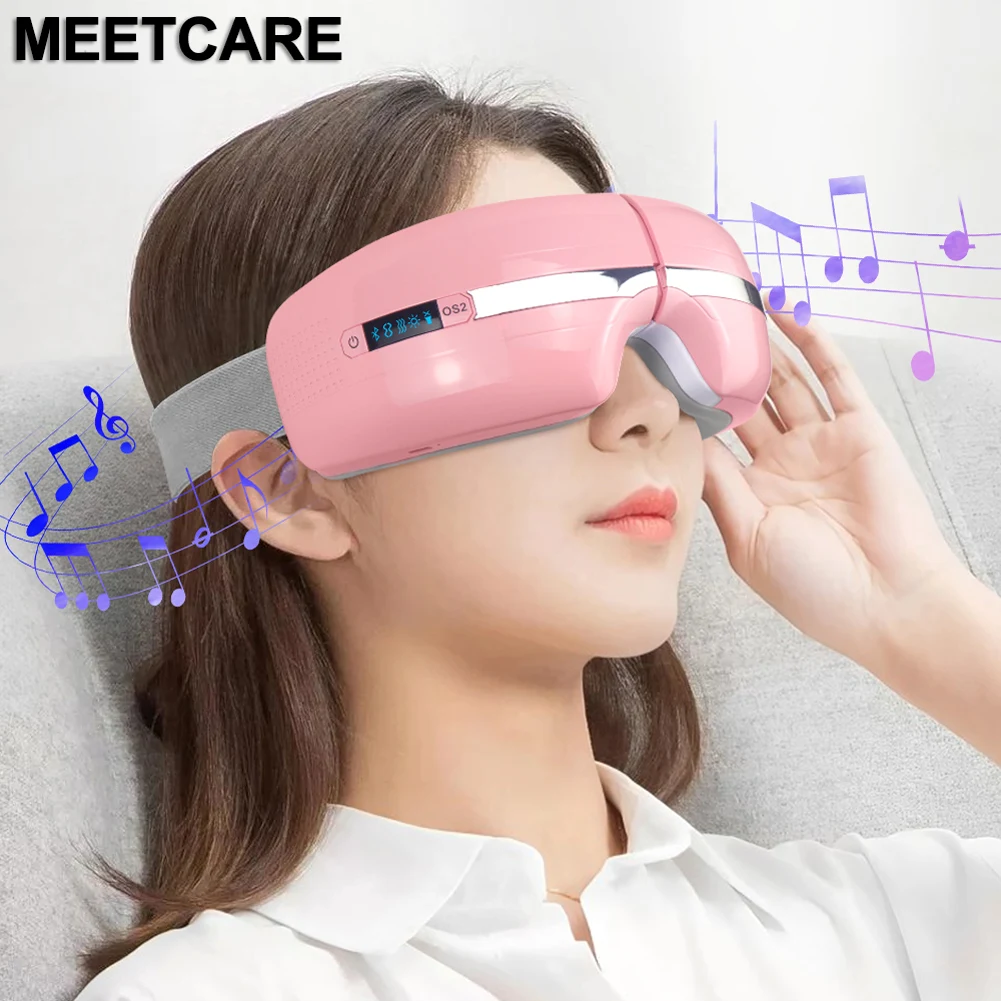 Eye Massager Smart Airbag Vibration Hot Compress Massage Bluetooth Music Eye Fatigue Relief Relax Migraines Relief Sleep Improve