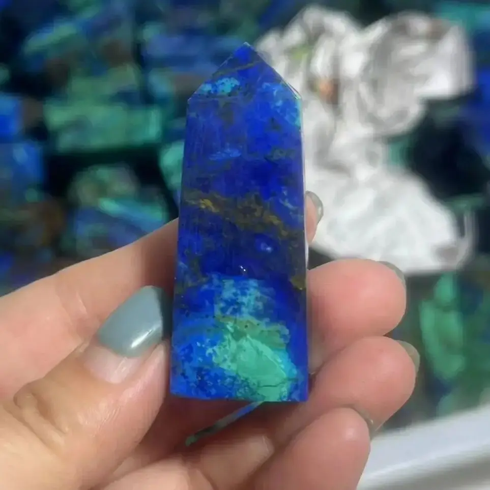 4-6cm Rare Natural Raw Azurite Crystal Mineral Small Tower Wand Gemstones Genuine Chessylite Points Collectibles Rock Quartz